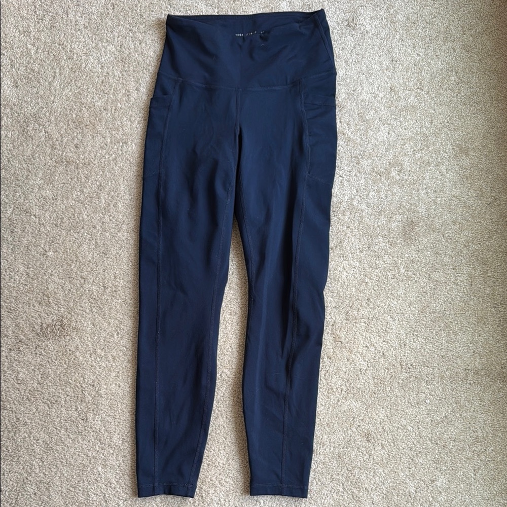 (2) Yogalicious Purple & Navy High-Waisted Leggings size small - Picture 4 of 6